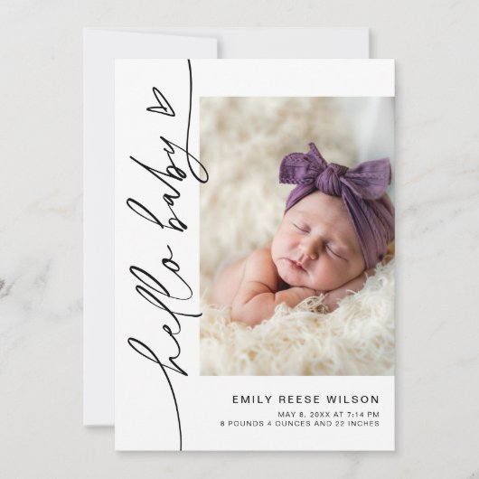 EVERLEIGH Minimalist Baby Faire-part de naissance (Devant)