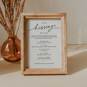 EVERLEIGH Minimalist Kissing Menu Weddenschap Kaart