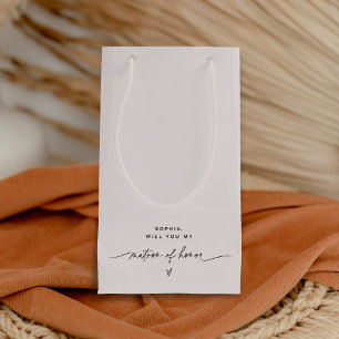 EVERLEIGH Minimalist Matron of Honor Gift Bag Klein Cadeauzakje