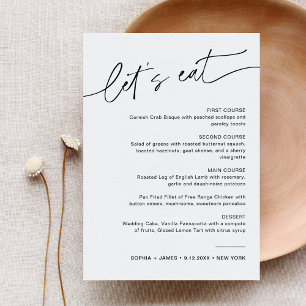 EVERLEIGH Minimalist Wedding Dinner Menu Kaart