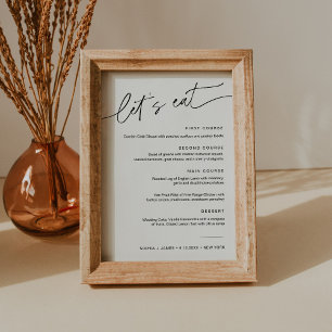 EVERLEIGH Minimalist Wedding Dinner Menu Kaart
