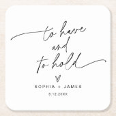 EVERLEIGH Minimalist Wedding Square Onderzetter (Voorkant)