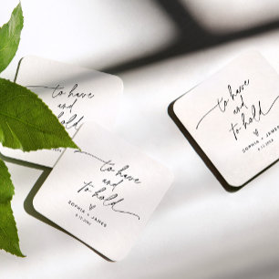 EVERLEIGH Minimalist Wedding Square Onderzetter