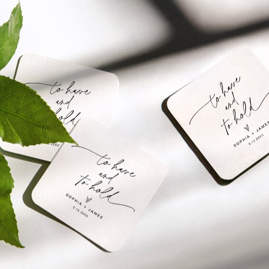 EVERLEIGH Minimalist Wedding Square Onderzetter