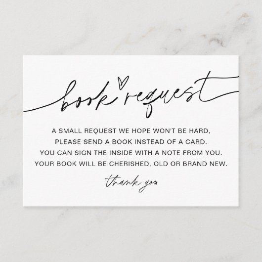 EVERLEIGH minimalistische Baby Book Request Insert Informatiekaartje (Voorkant)