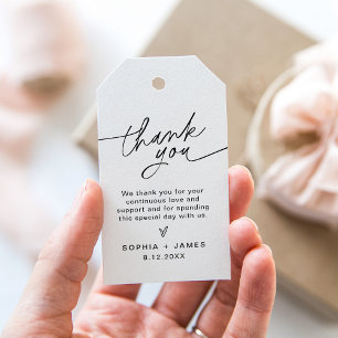 EVERLEIGH minimalistische bruiloft dank u gunst Cadeaulabel