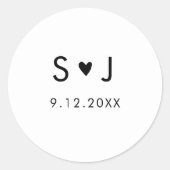 EVERLEIGH Minimalistische bruiloft Ronde Sticker (Voorkant)