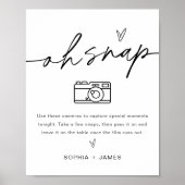 EVERLEIGH Oh Snap Disposable Camera Weddenschap Poster (Voorkant)