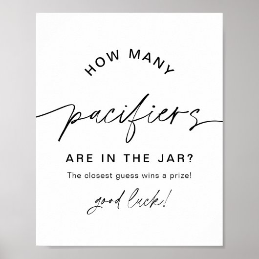 EVERLEIGH Pacifiers in Jar Baby shower Game Poster (Voorkant)