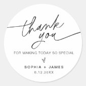 EVERLEIGH Rond Dank U Favor Sticker (Voorkant)