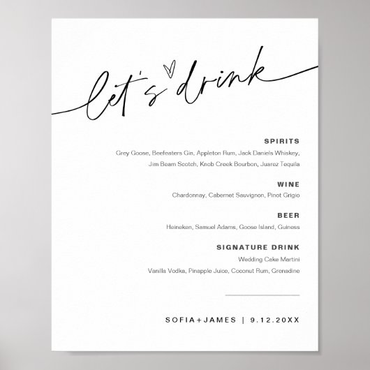 EVERLEIGH Trouwbar-tekens om te drinken Poster (Voorkant)