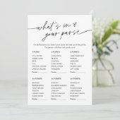 EVERLEIGH Wat zit er in je tas Vrijgezellenfeest s Kaart (Staand voorkant)