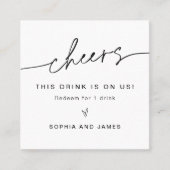 EVERLEIGH Wedding Free Drink Kaart Vierkante Visitekaartje (Voorkant)