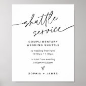 EVERLEIGH Wedding Shuttle Service Sign. Poster (Voorkant)