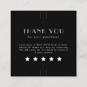 EVERLY Art Deco Black QR Code Leave A Review Vierkante Visitekaartje (Voorkant)