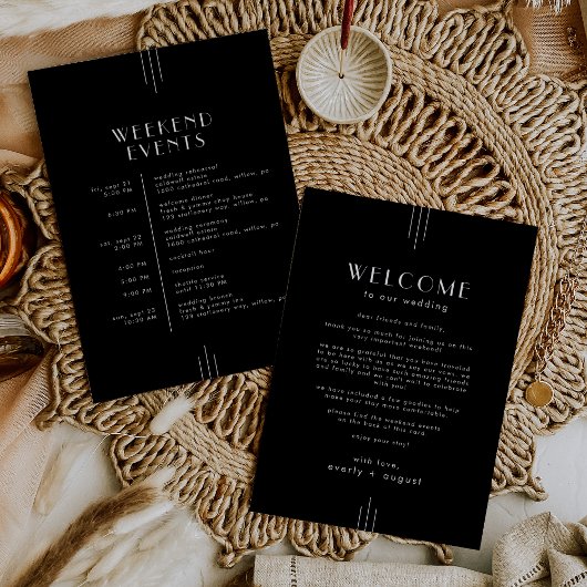EVERLY Art Deco Black Wedding Weekend Route Kaart