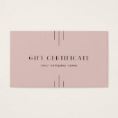 EVERLY Art Deco Blush Business Gift Certificate (Devant)