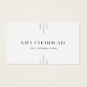 EVERLY Art Deco Minimal Business Gift Certificate (Devant)