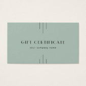 EVERLY Art Deco Sage Business Gift Certificate (Devant)