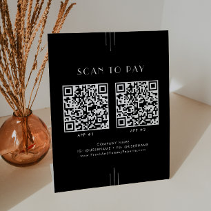 EVERLY Art Deco Zwart Zakelijk 2 Apps Scan Om Te B Reclamebord Met Voetstuk