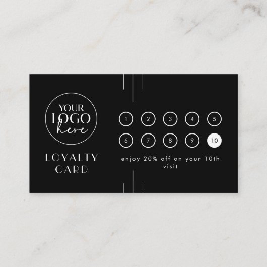 EVERLY Black Logo Business Reward 10 Punch Klantenkaartje (Voorkant)