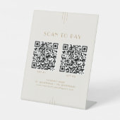 EVERLY Cream en Goud Zakelijk 2 Apps Scan om te Be Reclamebord Met Voetstuk (Voorkant)