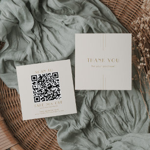 EVERLY Crème en Gouden Zakelijke QR Code Bedankt Kortingskaartje