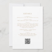 EVERLY Gold Art Deco Geometric QR Code Wedding Kaart (Achterkant)