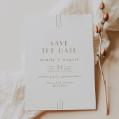 EVERLY Gold Art Deco Simple Geometric Wedding Save The Date