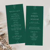 EVERLY Jewel Tone Art Deco Emerald Green Wedding Programma
