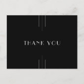 EVERLY moderne art deco zwarte bruiloft bedankt Briefkaart (Voorkant)