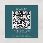 EVERLY Pauwblauw Zakelijke QR Code Bedankt Kortingskaartje (Achterkant)