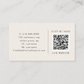 EVERLY Retro Art Deco Ivory Gold Black QR Code Visitekaartje (Achterkant)