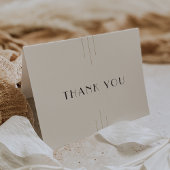 EVERLY Retro Art Deco Ivory Gold Black Wedding Bedankkaart