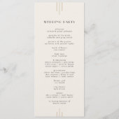 EVERLY Retro Art Deco Ivory Gold Black Wedding Programma (Achterkant)