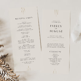 EVERLY Retro Art Deco Ivory Gold Black Wedding Programma
