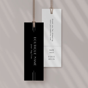 EVERLY Zwarte Hanglabels Kledinglabel Prijskaartje Mini Visitekaartjes
