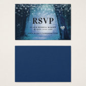 Evermore | Cartes d'insertion RSVP bleu forêt ench (Devant & derrière)