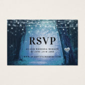Evermore | Cartes d'insertion RSVP bleu forêt ench (Devant)