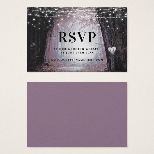 Evermore | Cartes d'insertion RSVP de forêt enchan (Devant & derrière)