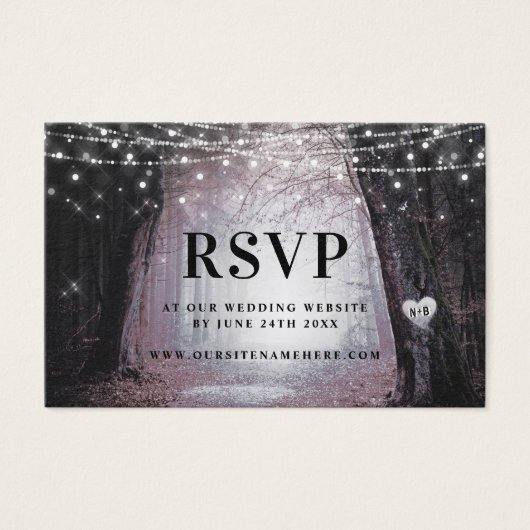Evermore | Cartes d'insertion RSVP de forêt enchan (Devant)