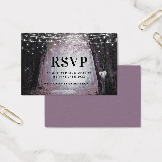 Evermore | Cartes d'insertion RSVP de forêt enchan (Bureau)