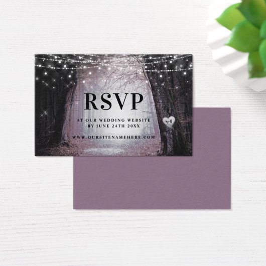 Evermore | Cartes d'insertion RSVP de forêt enchan (Bureau)
