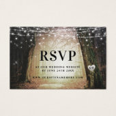 Evermore | Cartes d'insertion RSVP en or forestier (Devant)