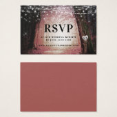 Evermore | Cartes d'insertion RSVP Rose Forêt Ench (Devant & derrière)