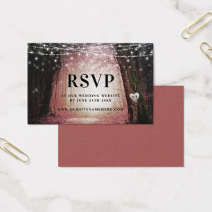Evermore   Cartes d'insertion RSVP Rose Forêt Ench