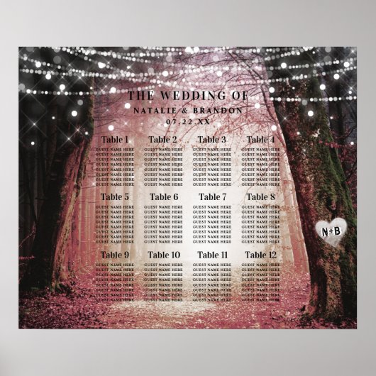 Evermore | Enchanted Forest Table Seating Chart Poster (Voorkant)