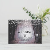 Evermore | Kantelend bos | Mauve Wedding Kaart (Staand voorkant)