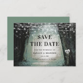 Evermore | Kantelend bos | Moss Wedding Save The Date (Voorkant / Achterkant)