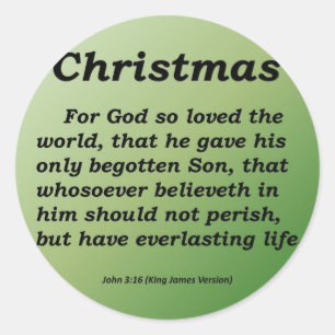 Eversustainable Kerstmis John 3-16 Ronde Sticker